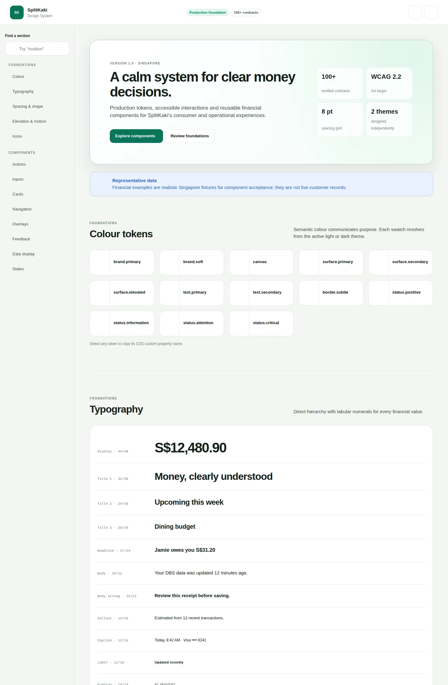 Design system catalog