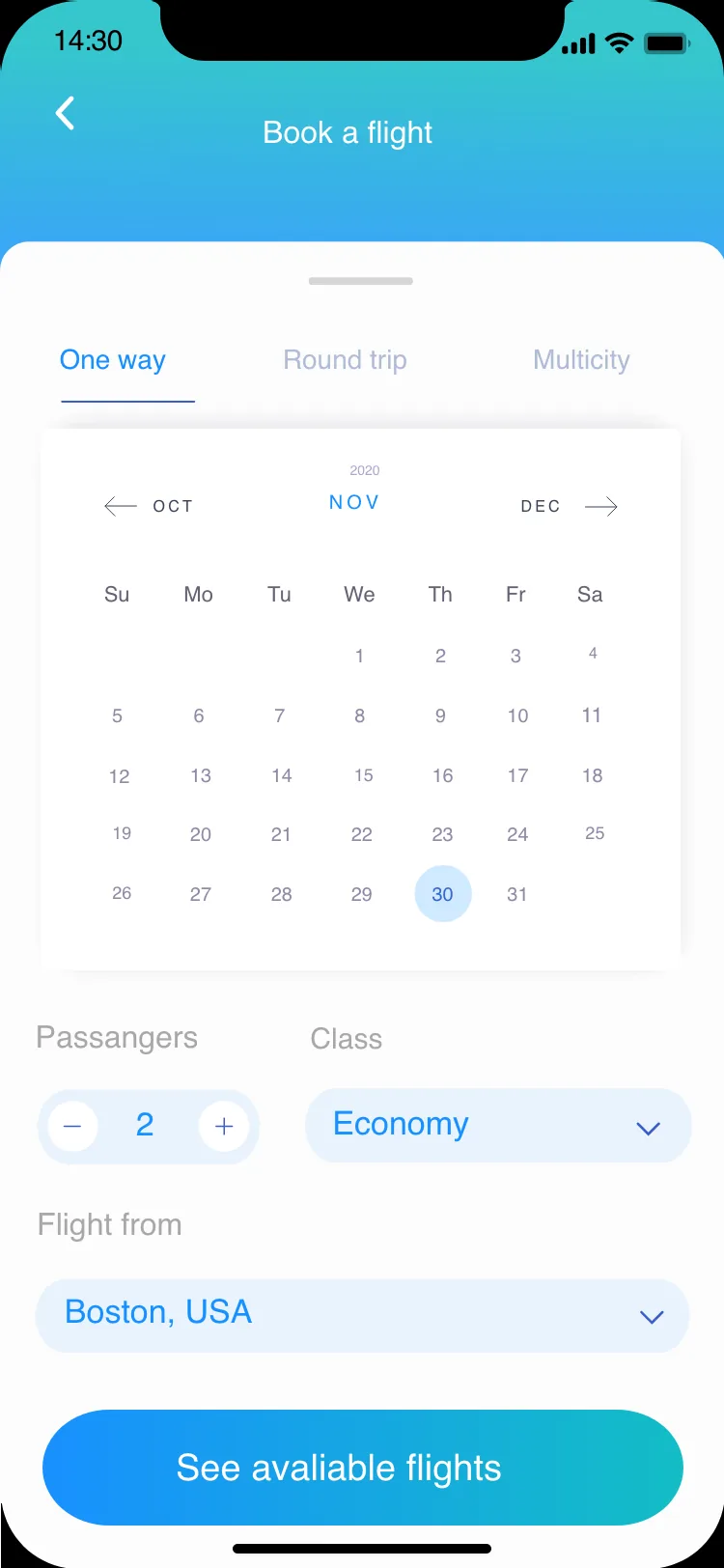 Flight booking
