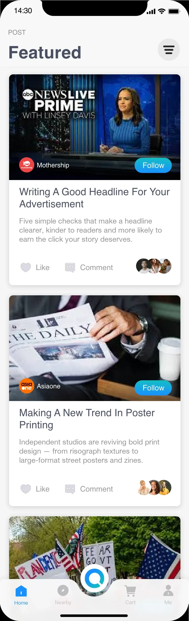 Featured post feed