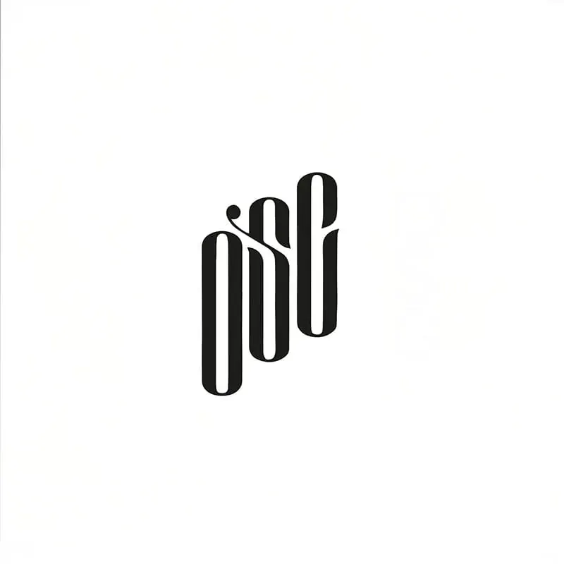 Ultra-condensed didone letters stacked diagonally