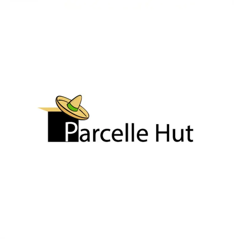 Parcelle Hut logo — a parcel box wearing a sombrero