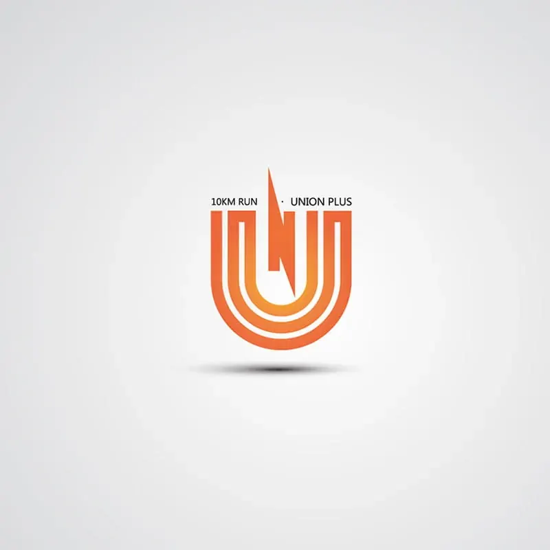 10KM Run Union Plus emblem with track-lane U and lightning bolt