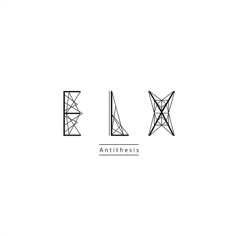 Wordmark built from wireframe truss lines
