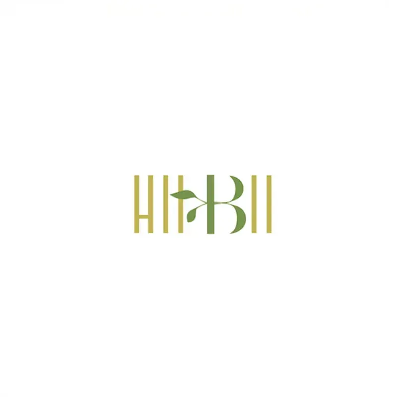 HB ligature drawn as bamboo stems with a leaf sprig