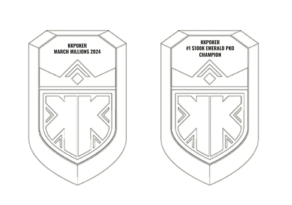 Line-art production drawing of two medal engraving variants