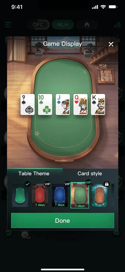 Game display personalization modal
