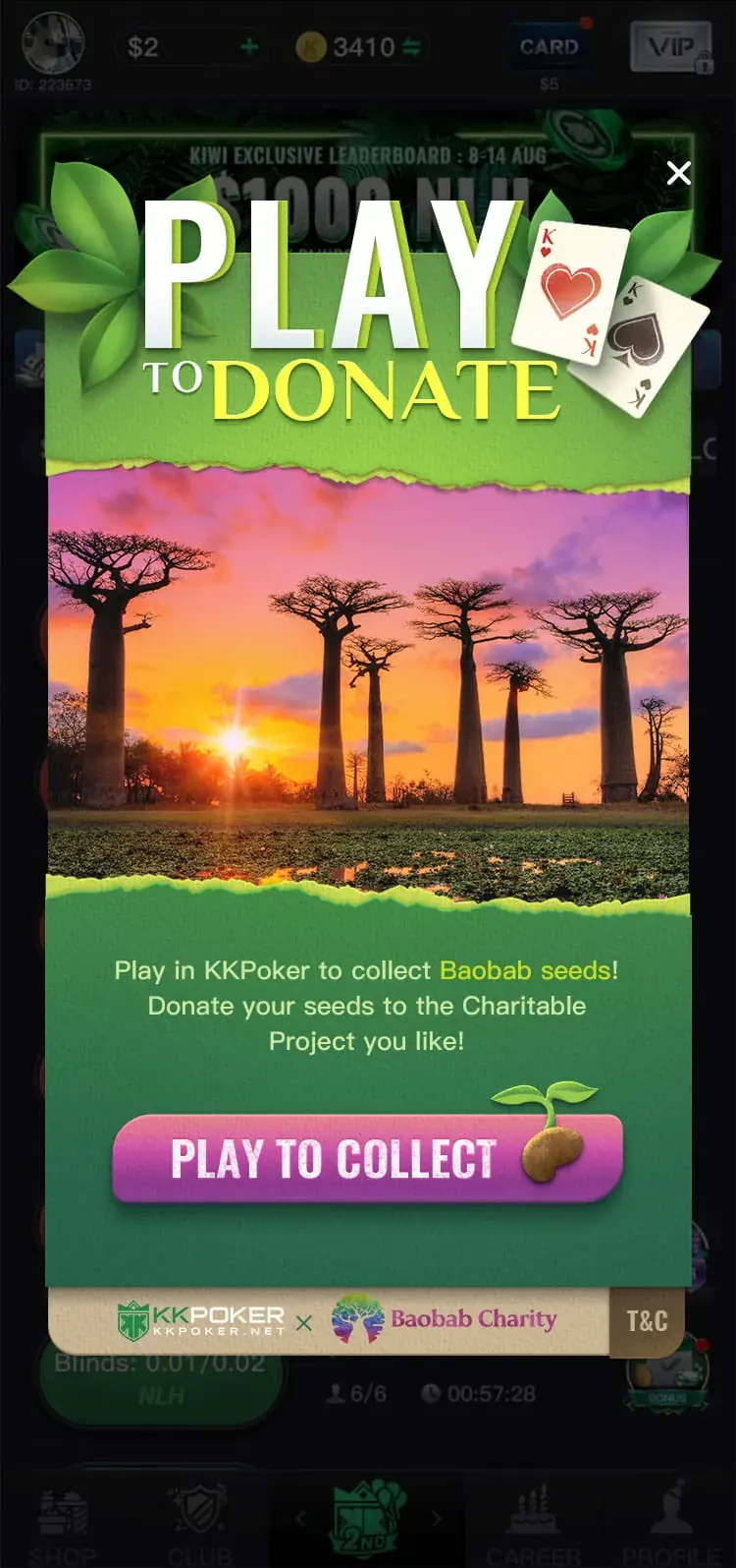 Photographic Play to Donate intro popup