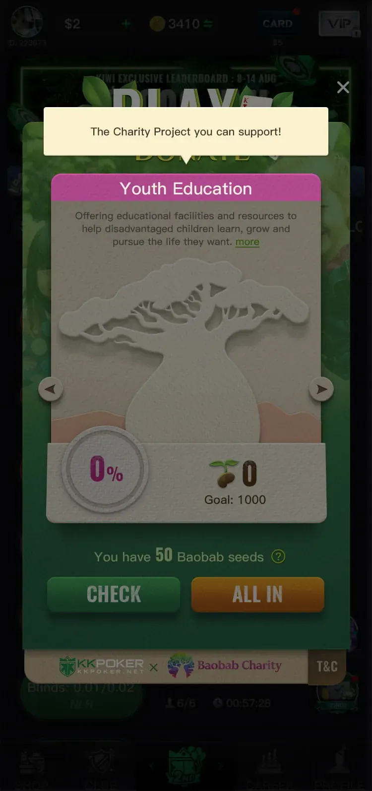 Onboarding tooltip pointing at the project card