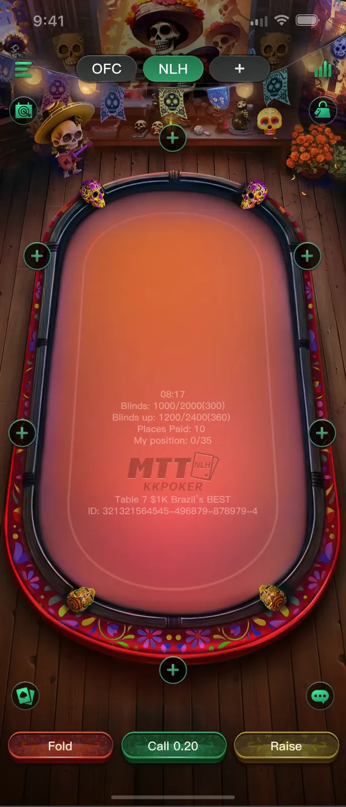 Empty themed table waiting for players